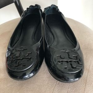 Tory Burch patent leather flats with elastic heel